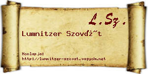 Lumnitzer Szovát névjegykártya